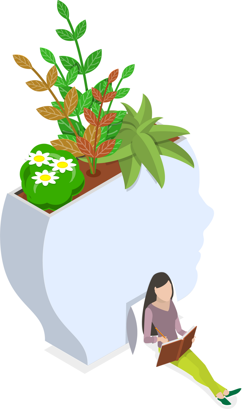 3D Isometric Flat  Illustration of Mental Hygiene. Item 3